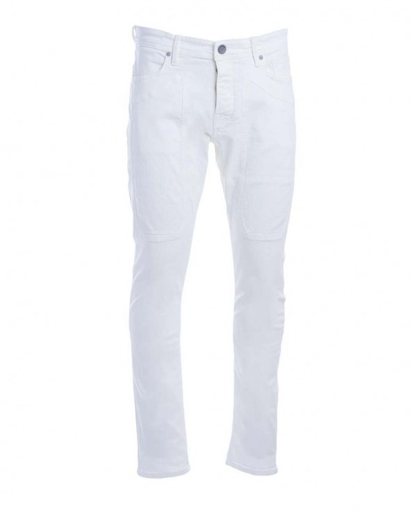WHITE jeans Pantalone Uomo 5 pkts taperedd slim Jeckerson